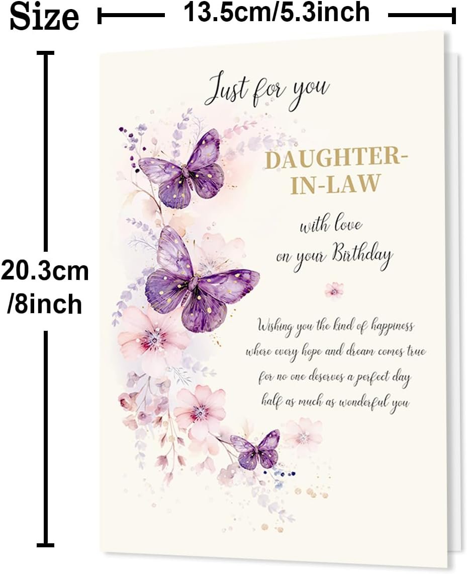 Funny Birthday Card for Daughter-in-Law, Wonderful Yet Heartfelt Greetings from Mother-in-Law-8x5.3 Inches, Double-Sided - Image 4