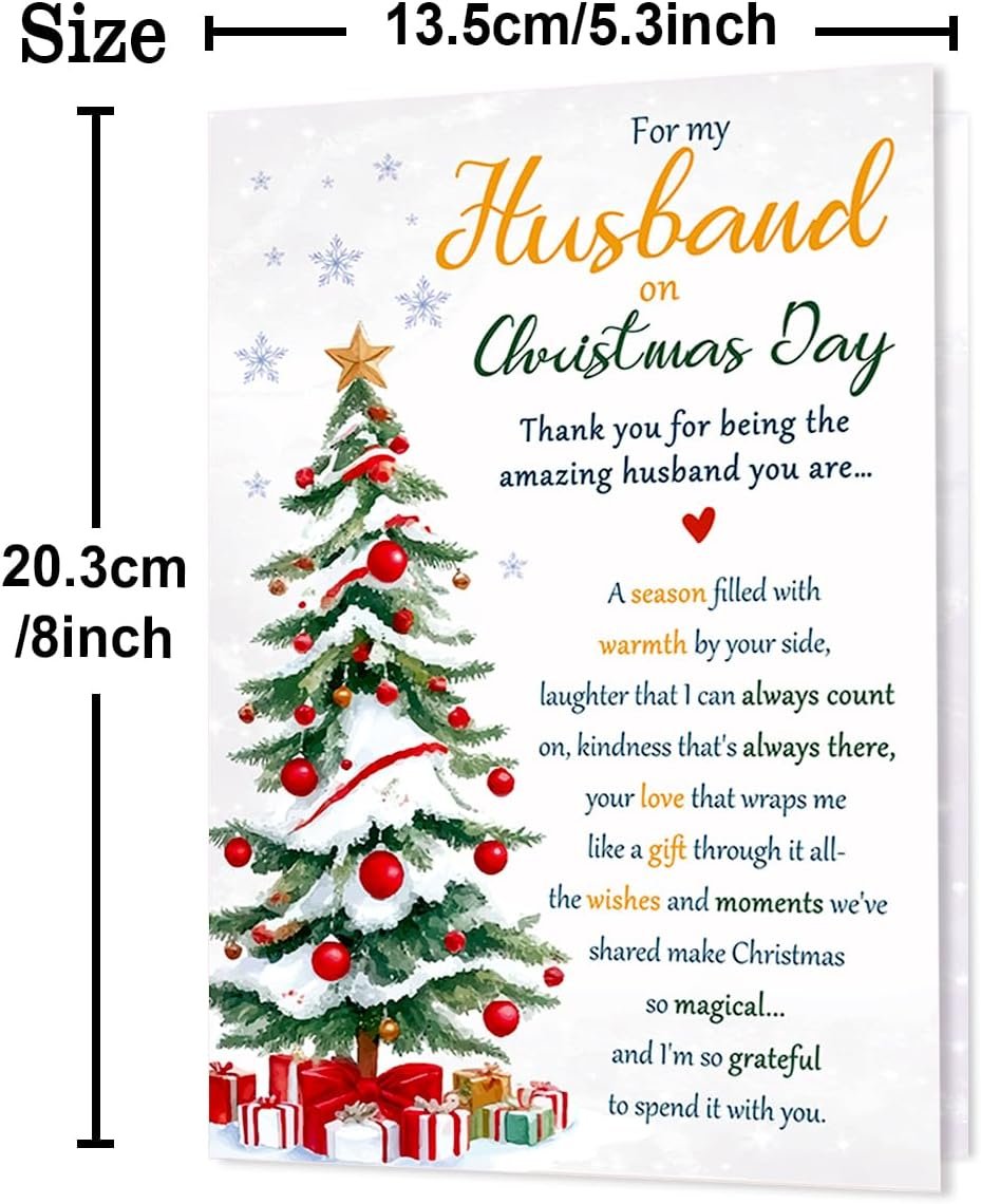 Husband Christmas Card, Funny Christmas Card for Husband from Wife-8x5.3 Inches, Double-Sided - Image 2