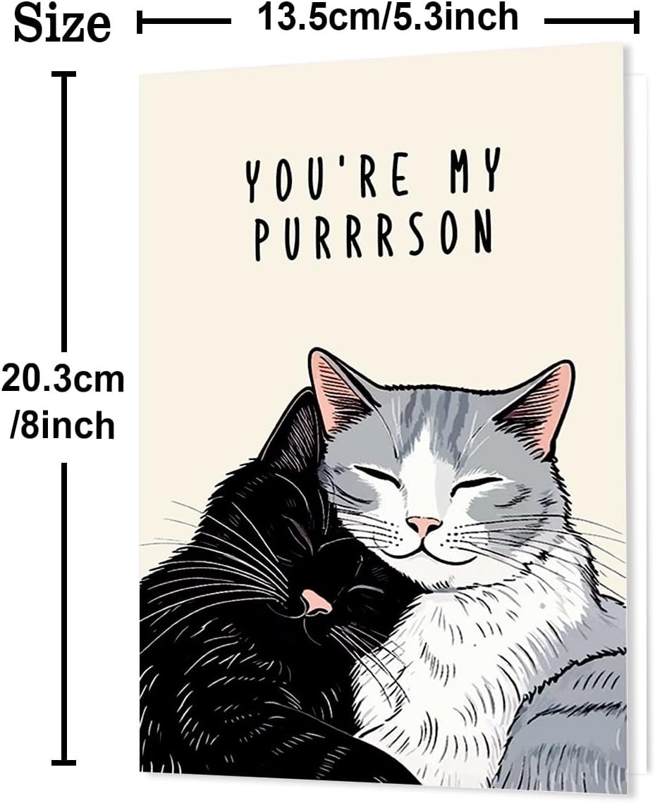 Cute Cat Valentines Day Cards, Lovely Anniversary Card Gifts for Women Men, Romantic Valentines Gifts for Him Her, Cat Valentines Gift Ideas - Image 3