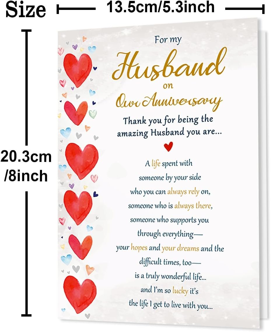Romantic Anniversary Card for Husband, Funny Anniversary Card Gifts from Wife, Sweet Wedding Day Gifts for Husband - Image 3