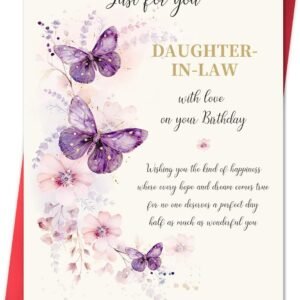 Funny Birthday Card for Daughter-in-Law, Wonderful Yet Heartfelt Greetings from Mother-in-Law-8x5.3 Inches, Double-Sided