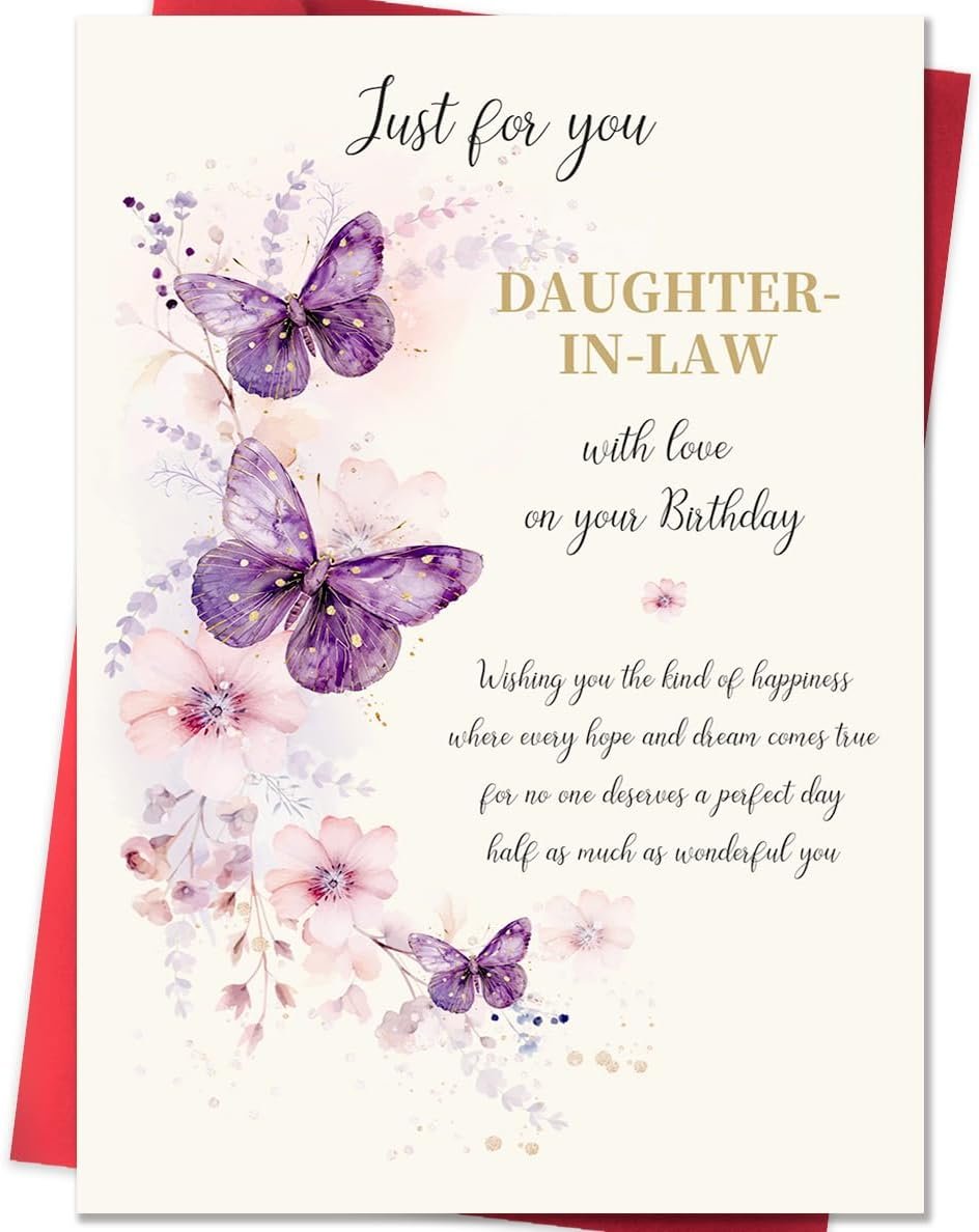 Funny Birthday Card for Daughter-in-Law, Wonderful Yet Heartfelt Greetings from Mother-in-Law-8x5.3 Inches, Double-Sided