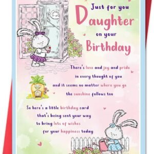 Daughter Birthday Card, Funny Birthday Card for Daughter from Mom Dad– 8x5.3 Inches, Double-Sided