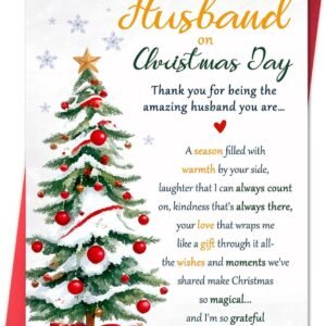 Husband Christmas Card, Funny Christmas Card for Husband from Wife-8x5.3 Inches, Double-Sided