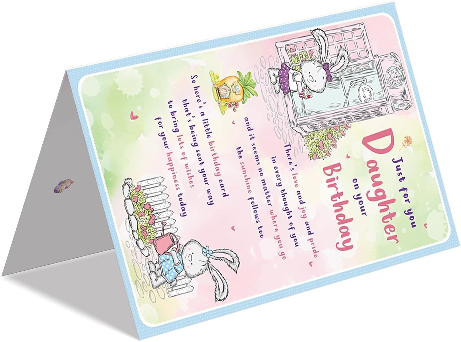 Daughter Birthday Card, Funny Birthday Card for Daughter from Mom Dad– 8x5.3 Inches, Double-Sided - Image 2