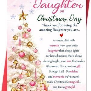 Funny Christmas Card for Daughter, Daughter Christmas Cards, Cute Xmas Gift for Girl from Dad Mom
