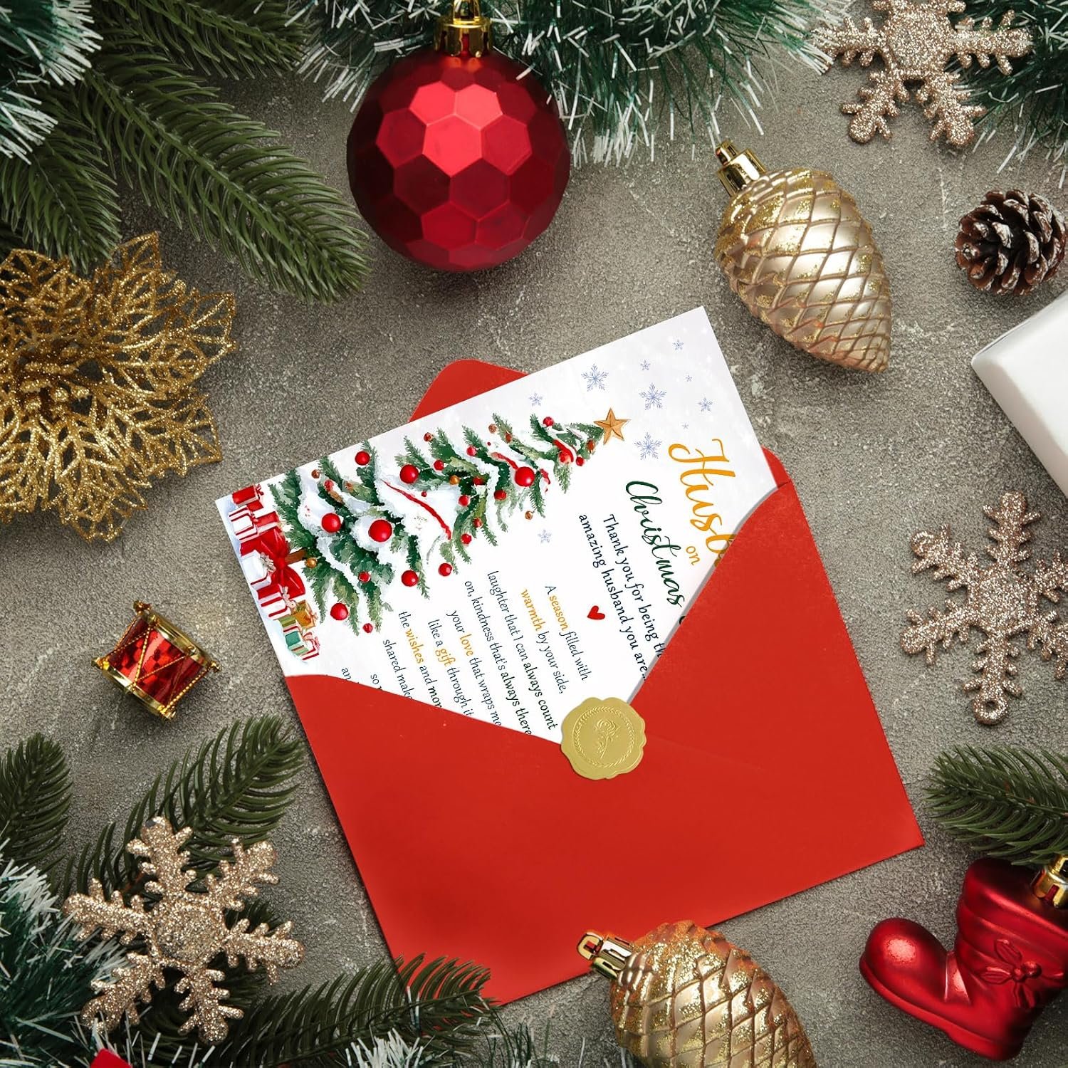 Husband Christmas Card, Funny Christmas Card for Husband from Wife-8x5.3 Inches, Double-Sided - Image 4